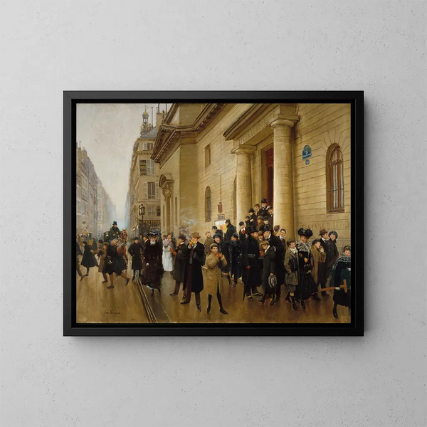 La sortie du lycée Condorcet - Jean Béraud — inramlat konstverk på väggen
