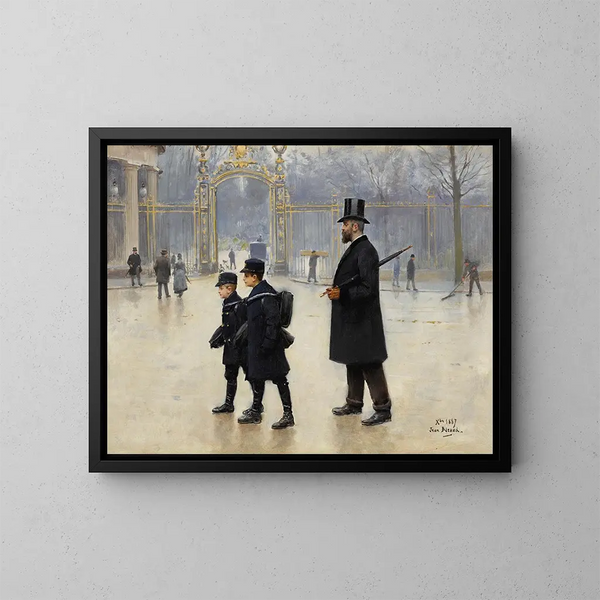 Le parc Monceau - Jean Béraud — inramlat konstverk på väggen