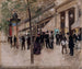 Le boulevard Montmartre devant le théâtre des Variétés l'après-midi - Jean Béraud — vy av konstverket