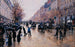 Le boulevard Poissonnière sous la pluie - Jean Béraud — vy av konstverket
