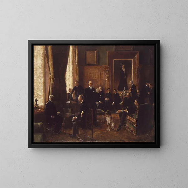 Le salon de la comtesse Potocka - Jean Béraud — inramlat konstverk på väggen
