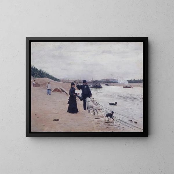 Les bords de la Seine - Jean Béraud — inramlat konstverk på väggen