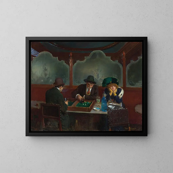 Les joueurs de jacquet - Jean Béraud — inramlat konstverk på väggen