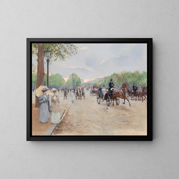 På Champs-Élysées - Jean Béraud — inramlat konstverk på väggen