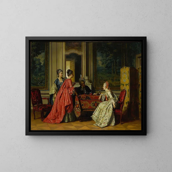 Les Échecs - Jean Carolus — inramlat konstverk på väggen