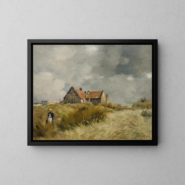 Cottage dans les dunes - Jean-Charles Cazin — inramlat konstverk på väggen