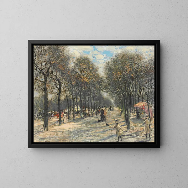 Alla träd på Champs-Élysées - Jean François Raffaëlli — inramlat konstverk på väggen
