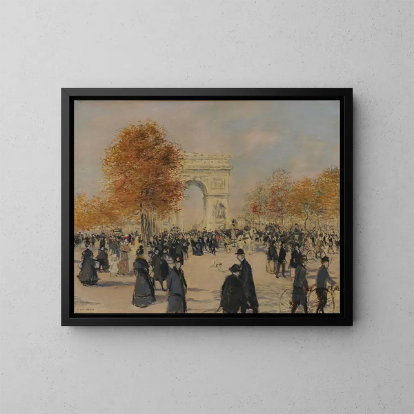 Les Champs-Élysées - Jean François Raffaëlli — inramlat konstverk på väggen