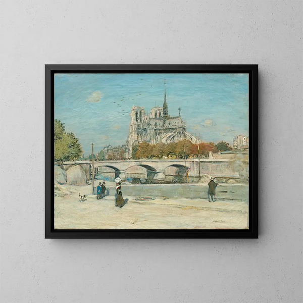 Notre-Dame sedd från Quai de la Tournelle - Jean François Raffaëlli — inramlat konstverk på väggen