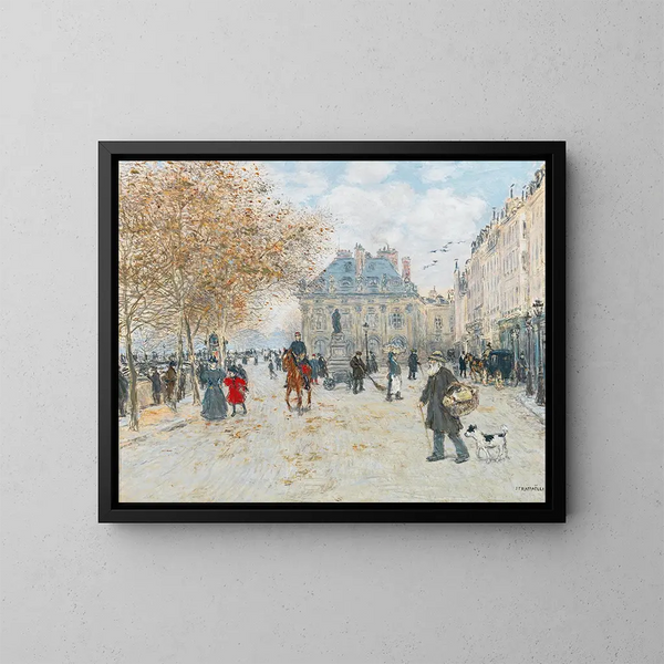 Le quai Malaquais à Paris - Jean François Raffaëlli — inramlat konstverk på väggen