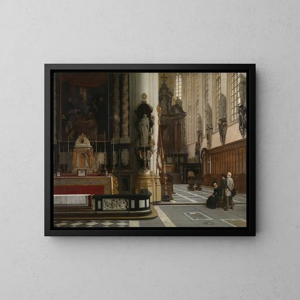 interiören i Saint-Paul-kyrkan i Antwerpen - Jean Geeraerts — inramlat konstverk på väggen