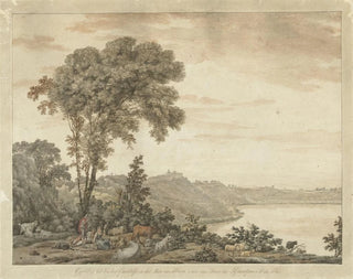 Jean Grandjean - Gezicht op Castel Gandolfo en het meer van Albano.webp