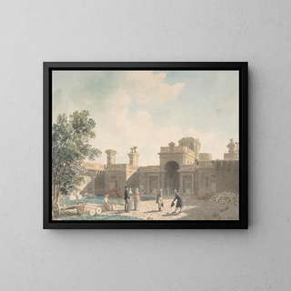 Jean Lubin Vauzelle - The Entrance Portico of the Chteau dAnet seen from the interior of the courtyard.webp