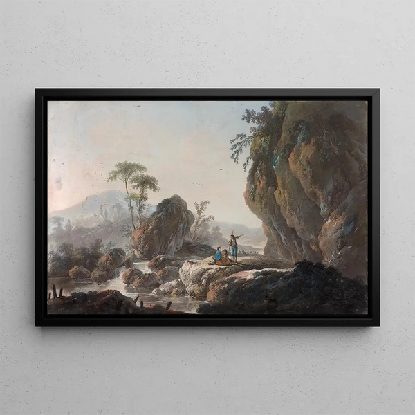 Jean Pillement - Personnages se reposant dans des paysages de cascade.webp