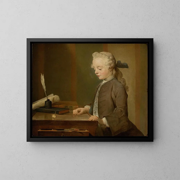 Portrait of Auguste Gabriel Godefroy - Jean Siméon Chardin — inramlat konstverk på väggen