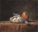 naturtavla med hönsfågel och päron - Jean Siméon Chardin — vy av konstverket