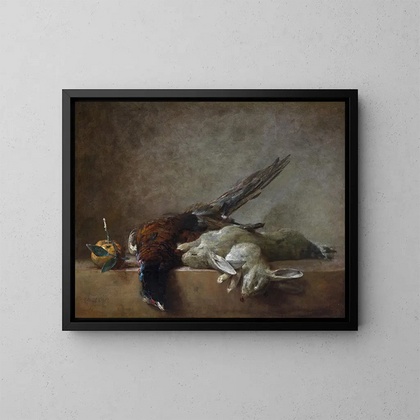 Naturtavla med vilt - Jean Siméon Chardin — inramlat konstverk på väggen