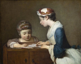 La Petite Maîtresse d'école - Jean Siméon Chardin — vy av konstverket
