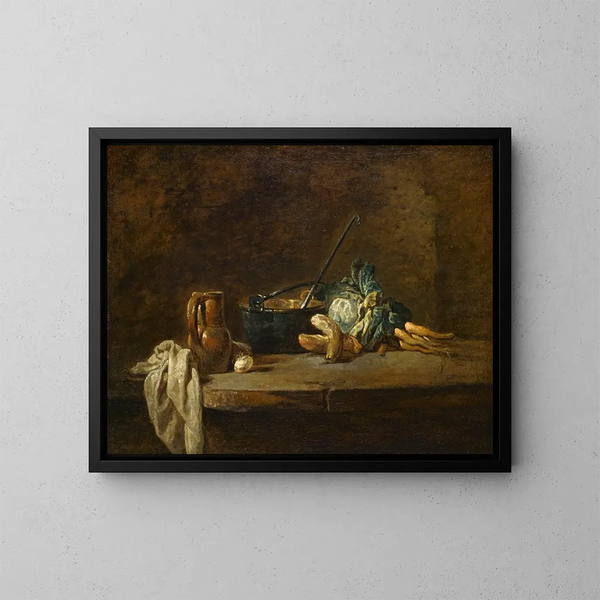 Grönsaker för soppan - Jean Siméon Chardin — inramlat konstverk på väggen