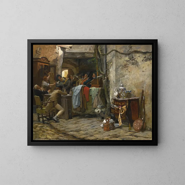La vente mobilière - Jehan Georges Vibert — inramlat konstverk på väggen