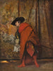 Polonius bakom draperiet - Jehan Georges Vibert — vy av konstverket