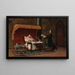 Le Dîner des chanoines - Jehan Georges Vibert — inramlat konstverk på väggen
