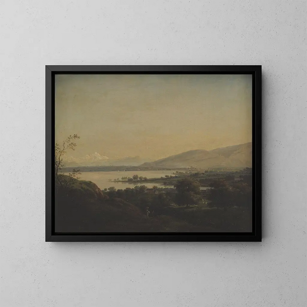 Vue sur le lac Léman vers le Mont Blanc et Genève - Jens Juel — inramlat konstverk på väggen