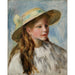 Reproduktion av målningen Ung flicka med hatt - Pierre-Auguste Renoir