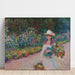 Reproduktion av målningen Ung flicka i Giverny-trädgården - Claude Monet