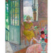 Reproduktion av målningen av ung kvinna i ett blomstrande interiör - Henri Lebasque