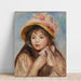 Reproduktion av målningen av ung flicka med rosa hatt - Pierre-Auguste Renoir