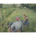 Reproduktion av målningen av unga bondkvinnor som vilar i fälten nära Pontoise - Camille Pissarro
