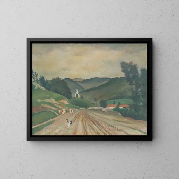 Plavecké Podhradie - Julius Schubert — inramlat konstverk på väggen