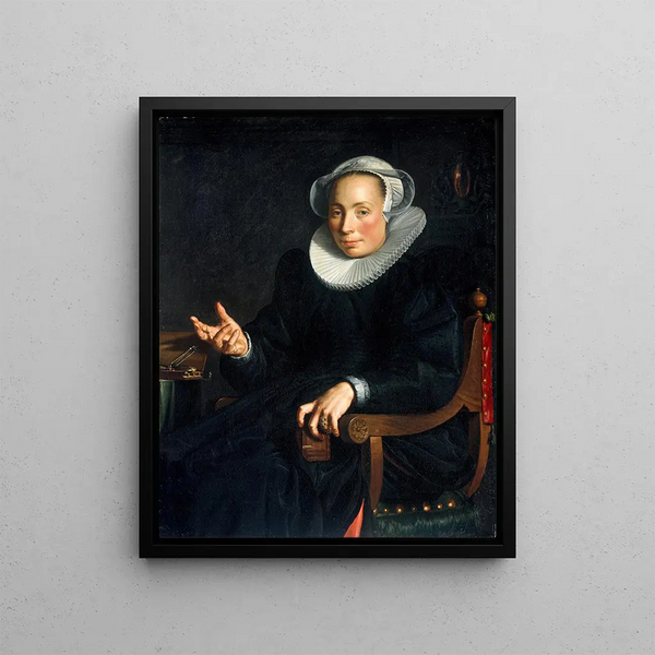 Portrait de Christina Wtewael Van Halen - Joachim Wtewael — inramlat konstverk på väggen