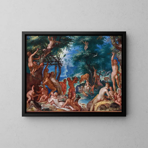 L'Âge d'or - Joachim Wtewael — inramlat konstverk på väggen