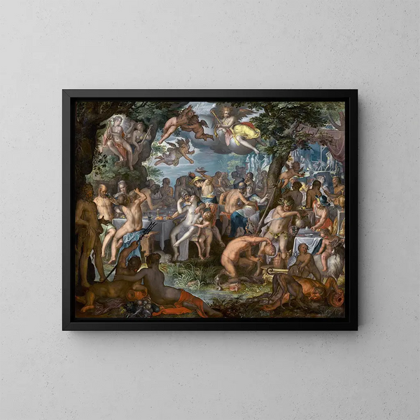 Le mariage de Pélée et Thétis - Joachim Wtewael — inramlat konstverk på väggen