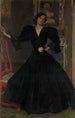 Madame de Sorolla Clotilde García del Castillo 1865-1929 i svart - Joaquín Sorolla — vy av konstverket