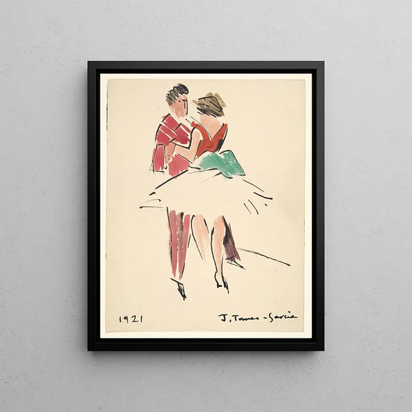 Bal des Artistes Två dansare - Joaquín Torres-García — inramlat konstverk på väggen