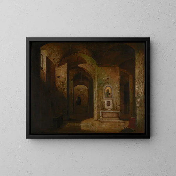 La crypte de la basilique San Martino ai Monti à Rome - Jodocus Sebastiaen van den Abeele — inramlat konstverk på väggen