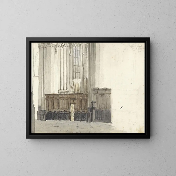 Chapelle des Drapeniers i den Nya kyrkan i Amsterdam - Johan Adolph Rust — inramlat konstverk på väggen
