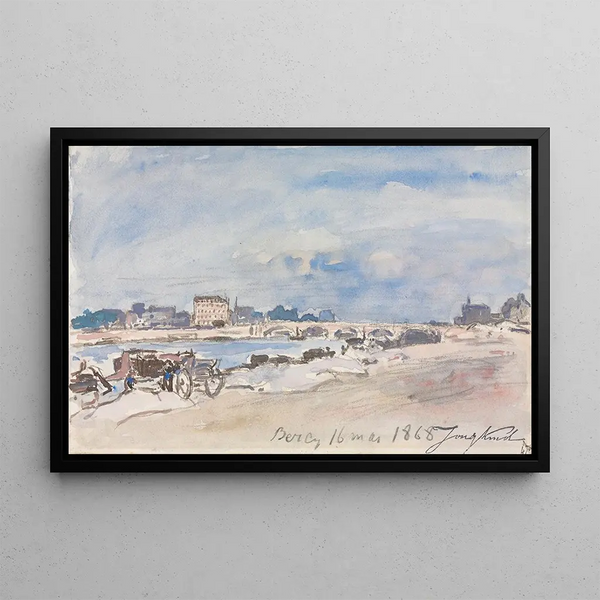 Bercy - Johan Barthold Jongkind — inramlat konstverk på väggen