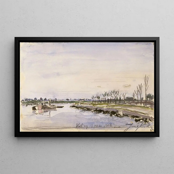 Bords de rivière - Johan Barthold Jongkind — inramlat konstverk på väggen