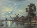 Effet de lune sur l'estuaire en Hollande - Johan Barthold Jongkind — vy av konstverket