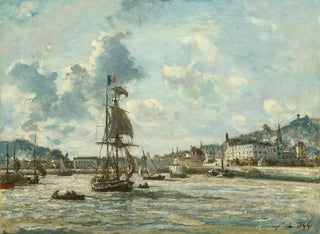 Entréen till hamnen i Honfleur - Johan Barthold Jongkind — vy av konstverket