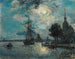 Le port de Dordrecht au clair de lune - Johan Barthold Jongkind — vy av konstverket