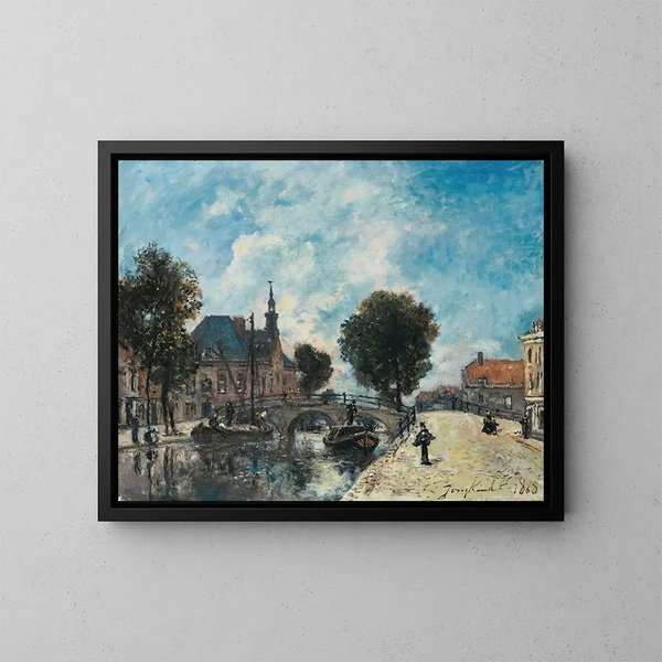 Le Spui, La Haye - Johan Barthold Jongkind — inramlat konstverk på väggen