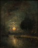Vue au clair de lune de Dordrecht - Johan Barthold Jongkind — vy av konstverket