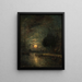 Vue au clair de lune de Dordrecht - Johan Barthold Jongkind — inramlat konstverk på väggen