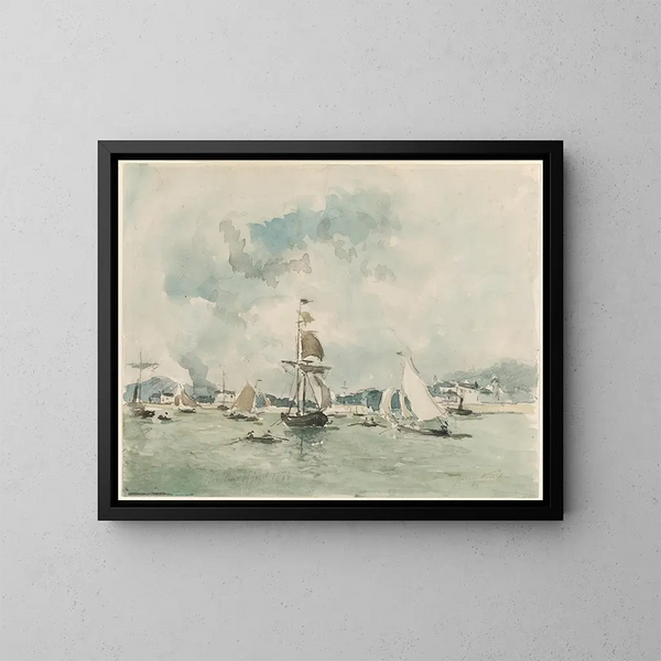 Le port de Honfleur - Johan Barthold Jongkind — inramlat konstverk på väggen