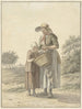 kvinna och flicka på landsväg - Johan Christiaan Willem Safft — vy av konstverket
